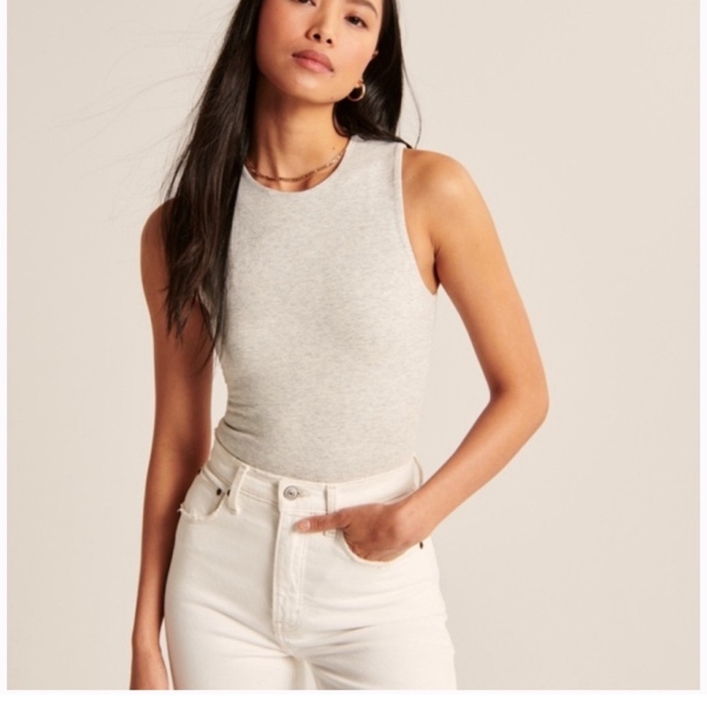 grey abercrombie body suit soft a&f collection - size small